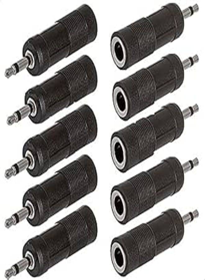10x 3.5mm 1/8 Mono Plug to 1/4" 6.35mm Stereo Jack Audio Converter Adapter Lot"""